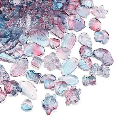 Gradient Color Transparent Glass Beads GLAA-B026-01M-1