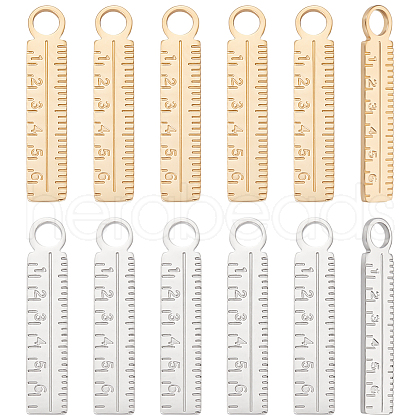Unicraftale 12Pcs 2 Colors 304 Stainless Steel Pendants FIND-UN0003-79-1