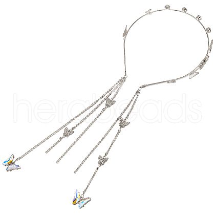 Zinc Alloy Rhinestone Hair Bands OHAR-WH20007-01B-P-1