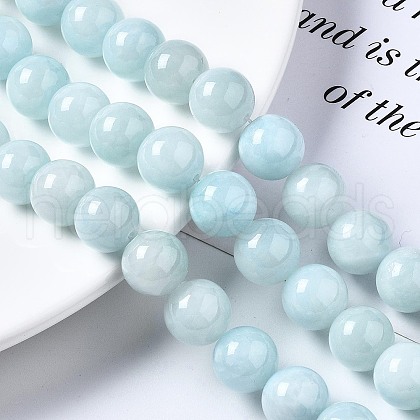 Natural Dyed Yellow Jade Gemstone Bead Strands G-R271-12mm-Y04-1