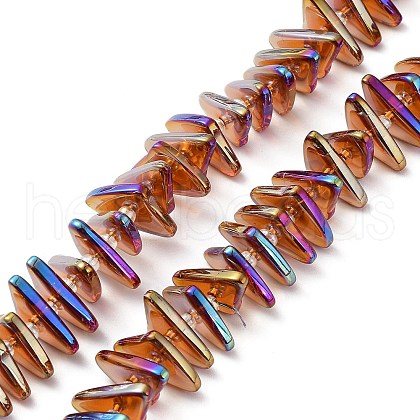 Electroplate Transparent Glass Beads Strands EGLA-R114-01B-1