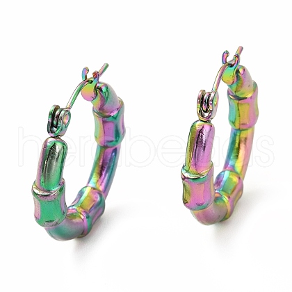 Ion Plating(IP) 304 Stainless Steel Chunky Hoop Earrings for Women EJEW-F283-06MC-1