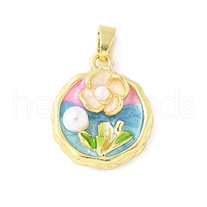 Brass Enamel Pendants KK-Z101-09G-A02-1