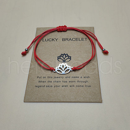201 Stainless Steel Lotus Link Bracelets WGDDDBE-01-1