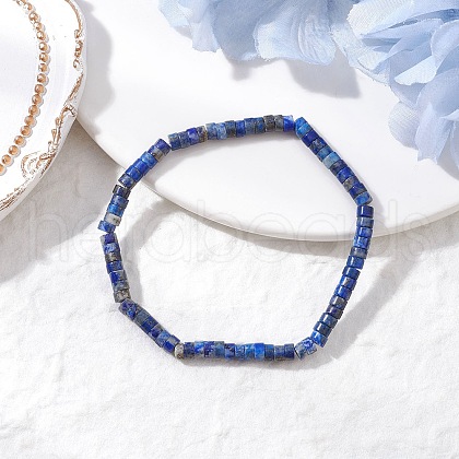 Natural Lapis Lazuli Beads Stretch Bracelets for Men Women BJEW-JB11670-03-1