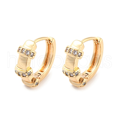 Rack Plating Brass with Cubic Zirconia Hoop Earrings for Women EJEW-G363-01KCG-1