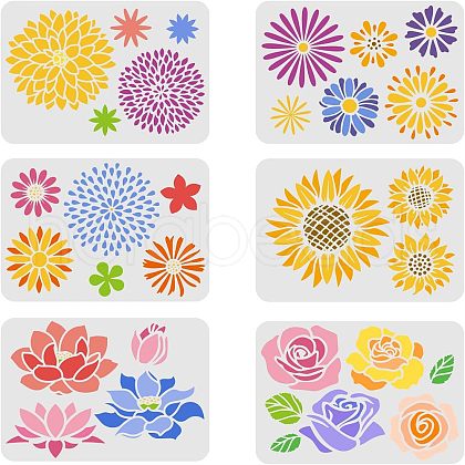 PET Plastic Drawing Painting Stencils Templates Sets DIY-WH0172-435-1