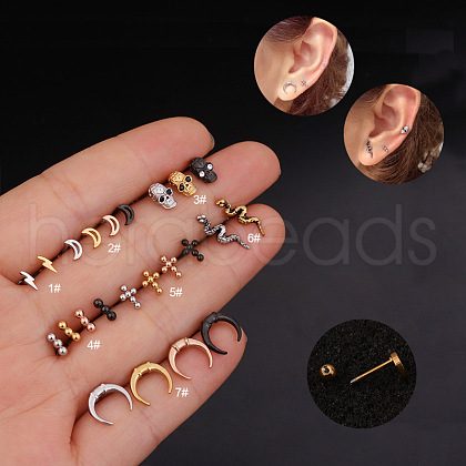 316L Surgical Stainless Steel Cartilage Earrings WGB8CAB-13-1