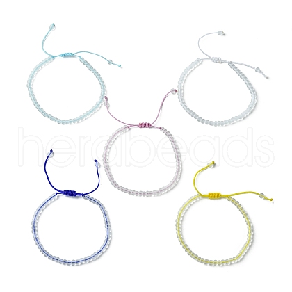 Glass Seed Braided Bead Bracelet for Women BJEW-JB09657-1