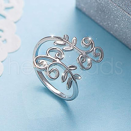 Leaf Brass Cuff Rings for Women FS-WG72BF2-01-1