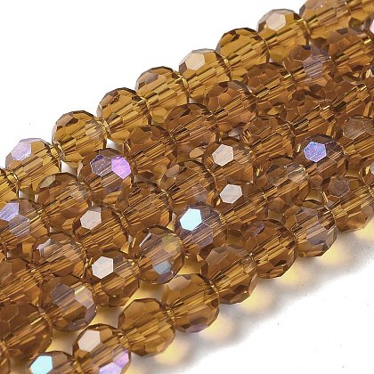 Electroplate Transparent Glass Beads Strands EGLA-A035-T6mm-L04-1