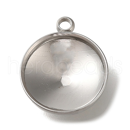 304 Stainless Steel Pendant Cabochon Settings X-STAS-I310-28P-1