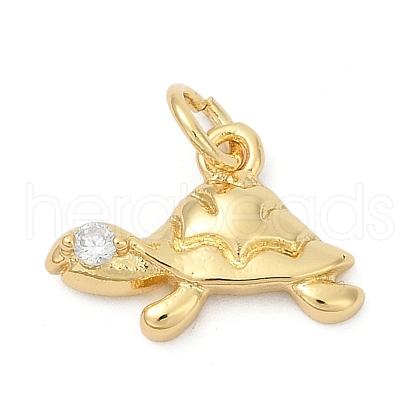 Brass Pave Cubic Zirconia Pendants KK-U062-60G-1