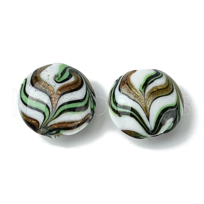 Handmade Gold Sand Lampwork Beads FOIL-B001-02D-1