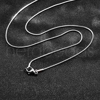 Non-Tarnish 304 Stainless Steel Square Snake Chain Necklaces X-NJEW-L173-005-P-1