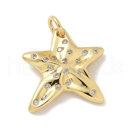 Brass Micro Pave Clear Cubic Zirconia Pendants KK-M300-08G-02-1