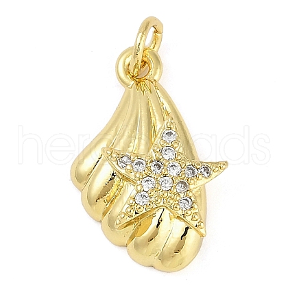 Rack Plating Brass Micro Pave Cubic Zirconia Pendants KK-P287-41B-G-1