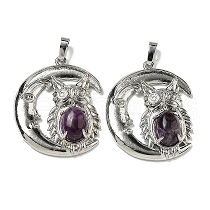Natural Amethyst Pendants G-M434-03P-20-1