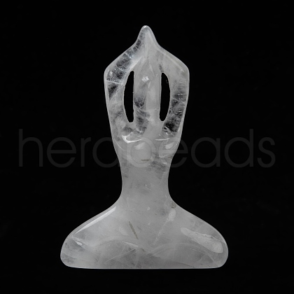 Natural Quartz Crystal Yoga Goddess Decorations DJEW-F013-02C-1