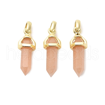 Natural Sunstone Double Terminal Pointed Pendant G-H097-01G-03-1