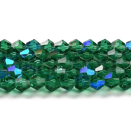 Transparent Electroplate Glass Beads Strands GLAA-F029-3mm-D10-1