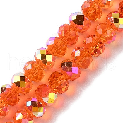 AB Color Plated Transparent Electroplate Beads Strands EGLA-H104-06A-1