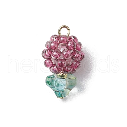 Glass Seed Beaded Pendants PALLOY-MZ00593-05-1