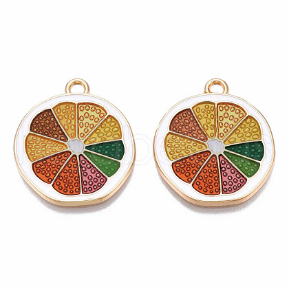 Rack Plating Alloy Enamel Pendants PALLOY-N172-055-1