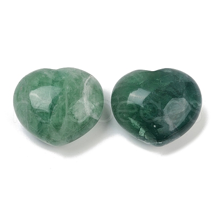 Mother's Day Gifts Heart Natural Green Fluorite Palm Stone G-C186-03B-1