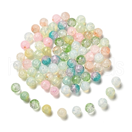 140Pcs 7 Styles Baking Painted Crackle Glass Bead Strands DGLA-YW0001-25-1