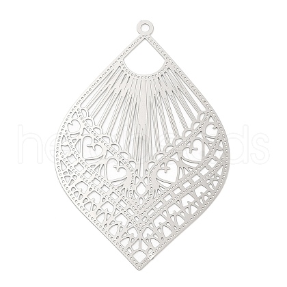 Non-Tarnish 304 Stainless Steel Filigree Big Pendants X-STAS-K257-04P-1