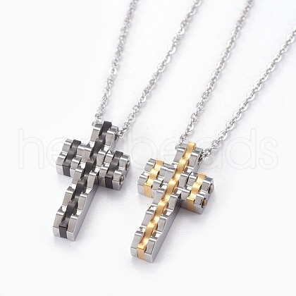 304 Stainless Steel Pendant Necklaces NJEW-O112-11-1