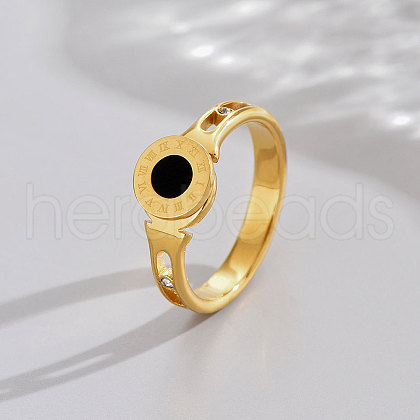 Fashionable Special-Interest 304 Stainless Steel Cubic Zirconia Finger Rings FS-WGDC130-12-1