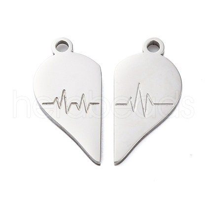 304 Stainless Steel Split Pendants STAS-H235-03D-P-1