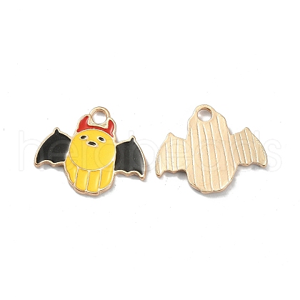 Halloween Light Gold Tone Alloy Enamel Pendants ENAM-P247-19KCG-1