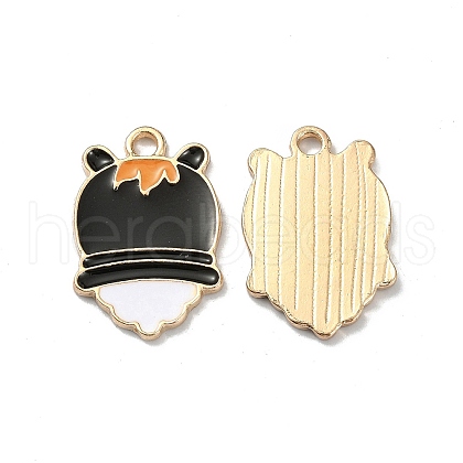 Halloween Light Gold Tone Alloy Enamel Pendants ENAM-P247-26KCG-1