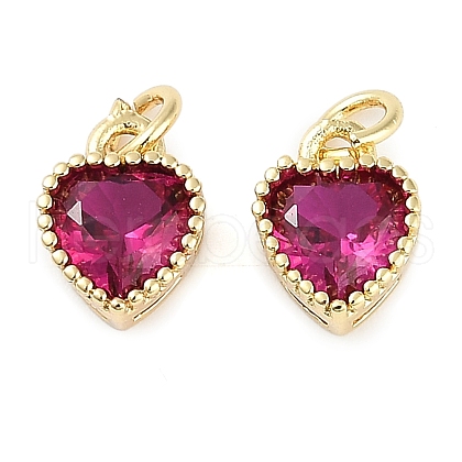 Real 18K Gold Plated Brass Inlaid Cubic Zirconia Charms ZIRC-L100-074G-06-1