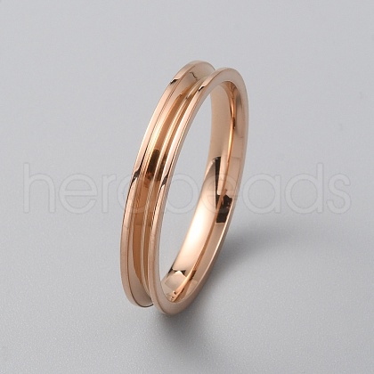 Stainless Steel Grooved Finger Ring Settings RJEW-WH0012-11H-1
