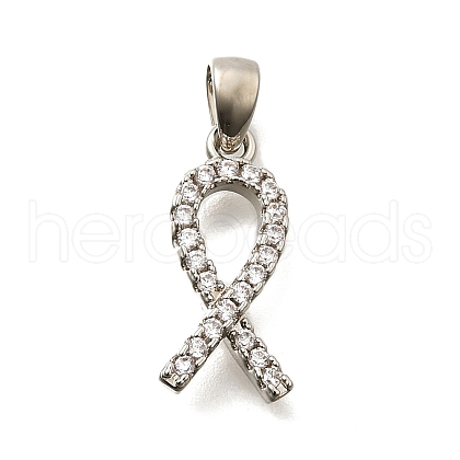 Brass Micro Pave Cubic Zirconia Pendants KK-S508-46P-1
