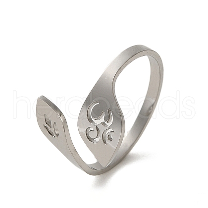 Non-Tarnish 304 Stainless Steel Open Cuff Rings RJEW-K262-01B-P-1