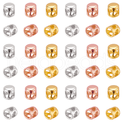   120pcs 3 Colors Hammered Brass Cord End Caps KK-PH0001-83-1