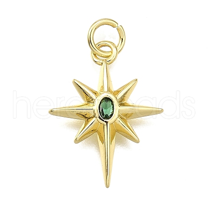 Brass Micro Pave Cubic Zirconia Pendants KK-Z100-17G-1