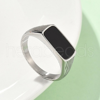 316L Stainless Steel Natural Gemstone Finger Rings for Women RJEW-U054-02C-02P-1