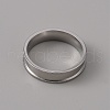201 Stainless Steel Grooved Finger Ring Settings STAS-WH0027-27F-P-2