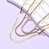 304 Stainless Steel Crystal Rhinestone 3 Layered Necklaces for Women NJEW-C083-04G-2