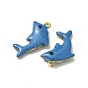 304 Stainless Steel Enamel Pendants STAS-V015-03G-2