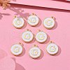 Golden Plated Alloy Charms X-ENAM-S118-01G-5