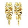 Glitter Brass Tassel Glossy Flakes Stud Earrings EJEW-Q391-18G-2