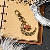 Alloy Moon & Wood Star Pendant Decorations HJEW-JM02180-01-2