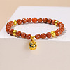 Synthetic Goldstone Beads Charm Bracelets WG92C20-02-1